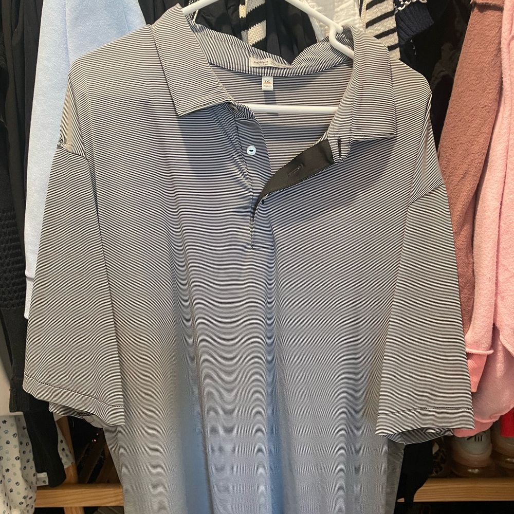 Peter Millar Summer Comfort Black and White Shirt 3XL